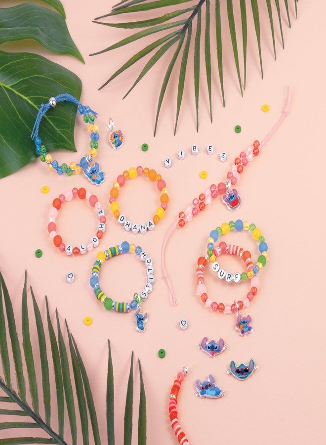 ميك إت ريل اجعليها حقيقة: ديزني ستيتش - كتاب قصصي تفاعلي ومجموعة مجوهرات يمكنكِ صنعها بنفسكِ - مجموعة حرفية من 1865 قطعة، صممي واصنعي 12 سوارًا من الحروف الأبجدية والخرز، مناسبة للفتيات من عمر 6 سنوات فما فوق - Image 4